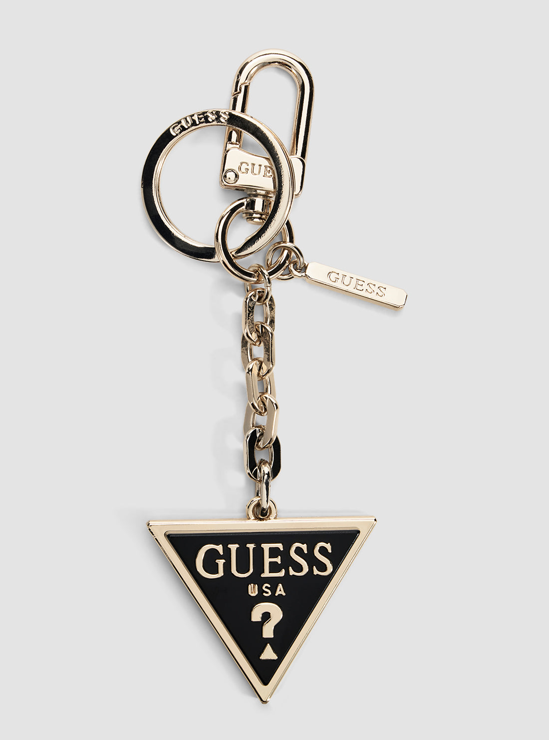 GUESS Accessories Black Triangle Logo Keyring RW1785P5201 Front View