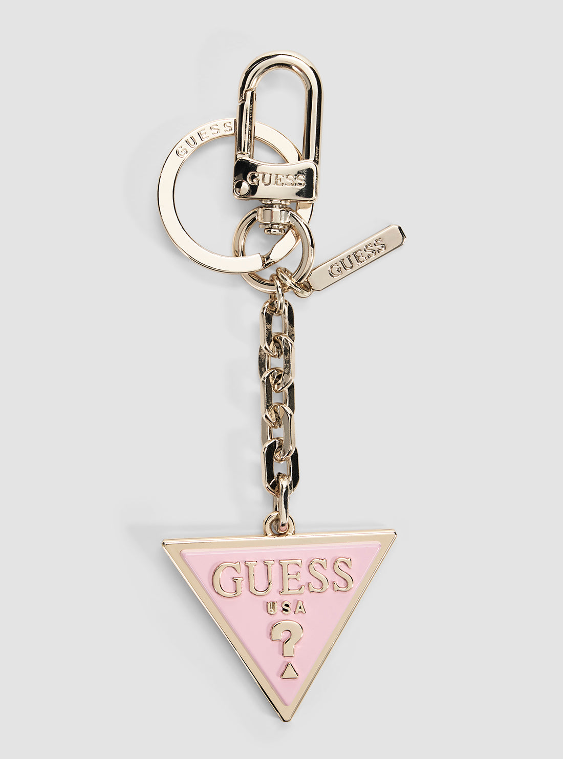 GUESS Accessories Pink Triangle Logo Keyring RW1785P5201 Front View