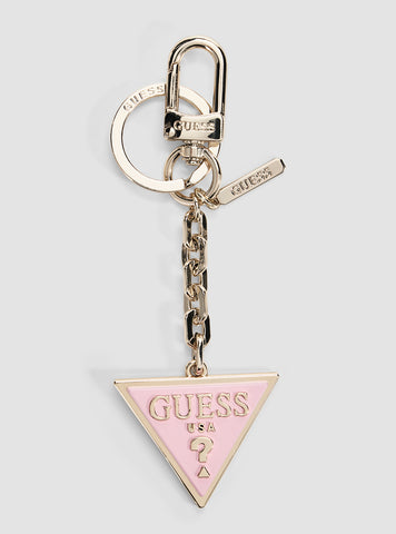 GUESS Accessories Pink Triangle Logo Keyring RW1785P5201 Front View