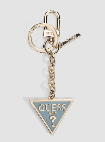 GUESS Accessories Blue Triangle Logo Keyring RW1785P5201 Front View