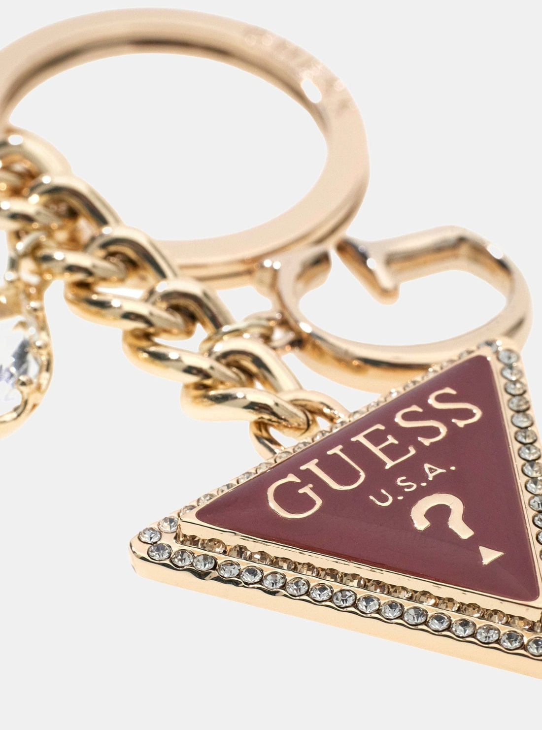 GUESS Accessories Garnet Logo Charm Keyring RW1792P5301 Detail View