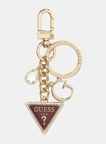 GUESS Accessories Garnet Logo Charm Keyring RW1792P5301 Front View