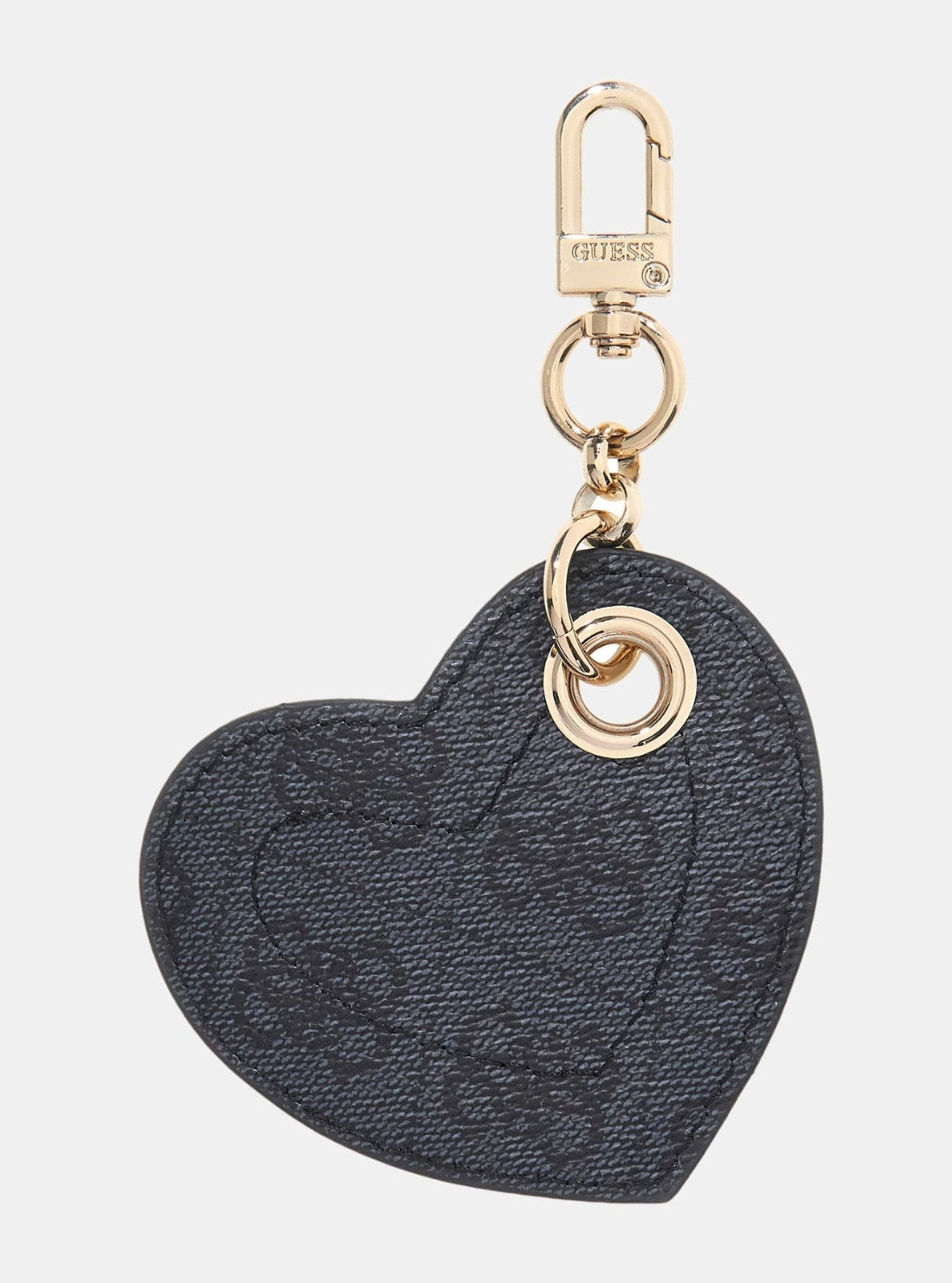 GUESS Accessories Black Logo Heart Keyring RW1793P5301 Back View