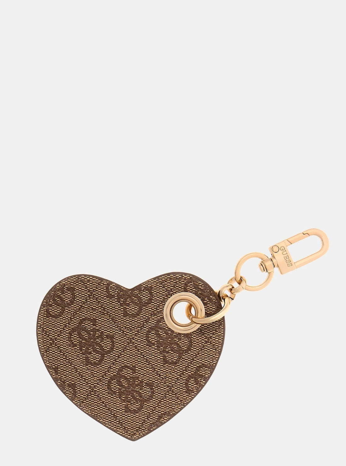 GUESS Accessories Brown Logo Heart Keyring RW1793P5301 Detail View