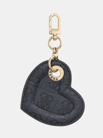 GUESS Accessories Black Logo Heart Keyring RW1793P5301 Front View