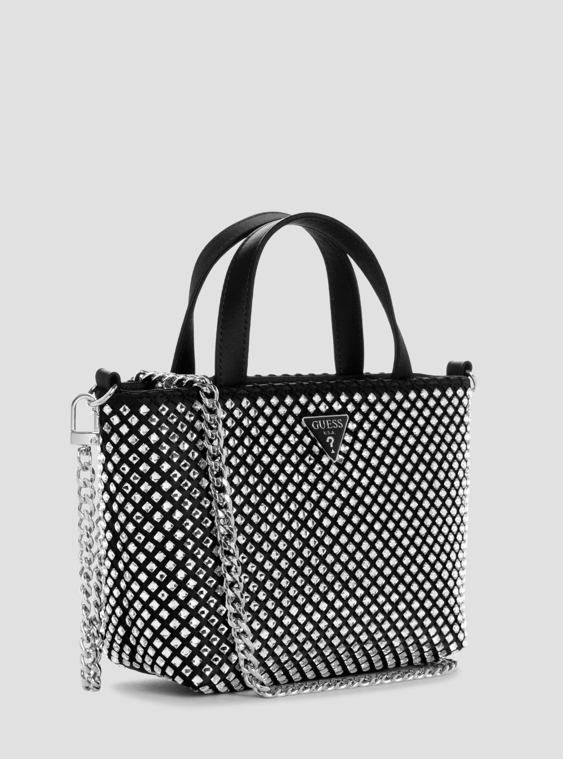 GUESS Womens Black Tasmin Mini Tote Bag RY993175 Front SIde View