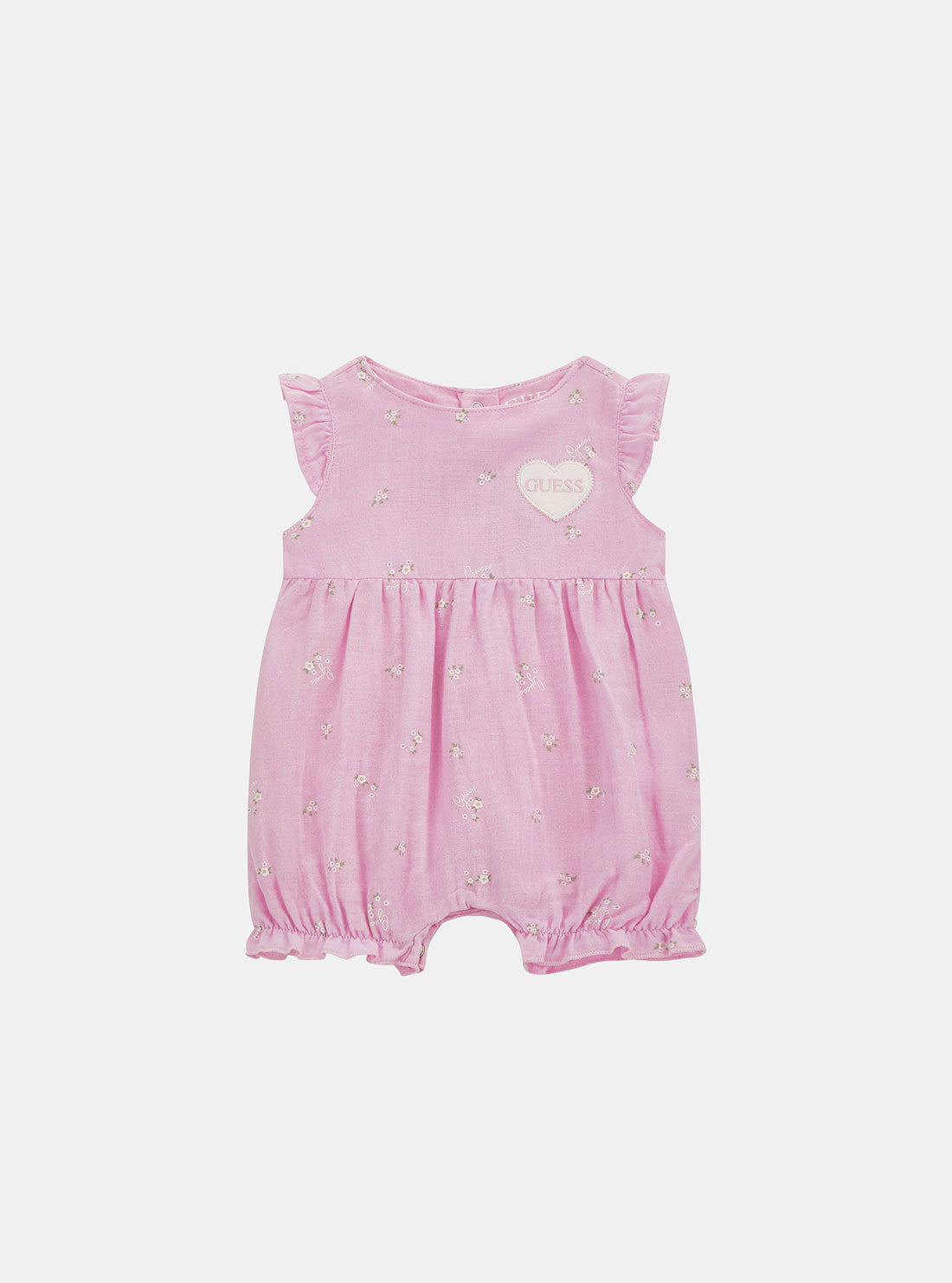 GUESS Pink Bonded Gauze Onesie front view