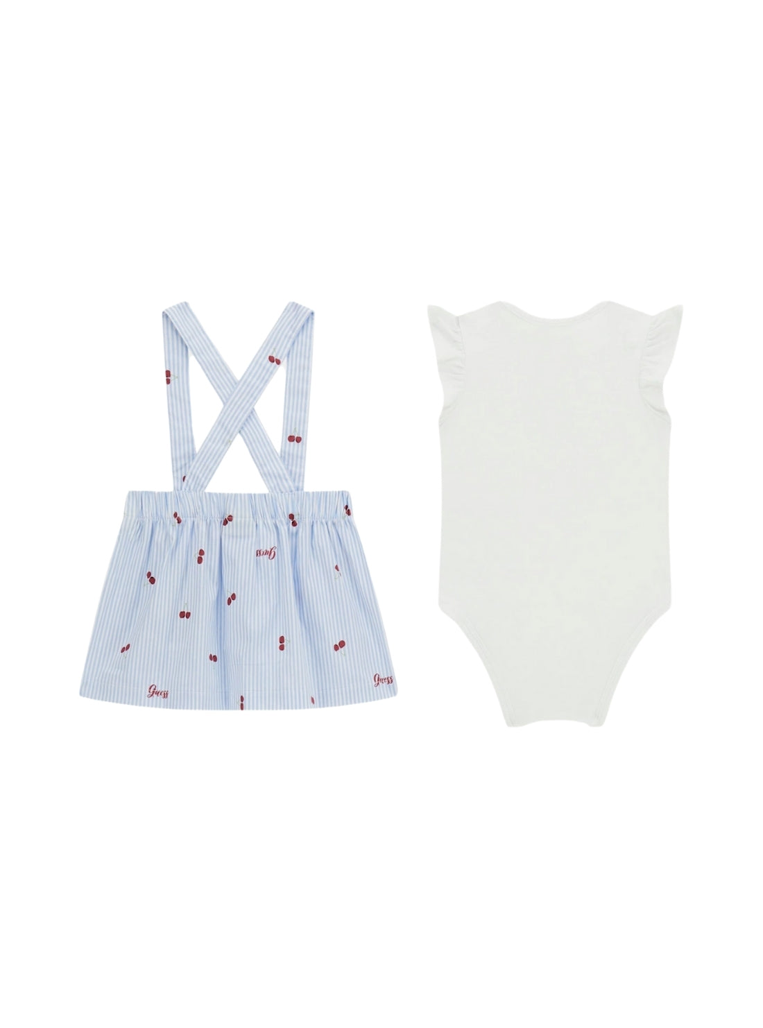 GUESS Baby White 2-Piece Bodysuit and Skirtall Set (0–12m) Back View