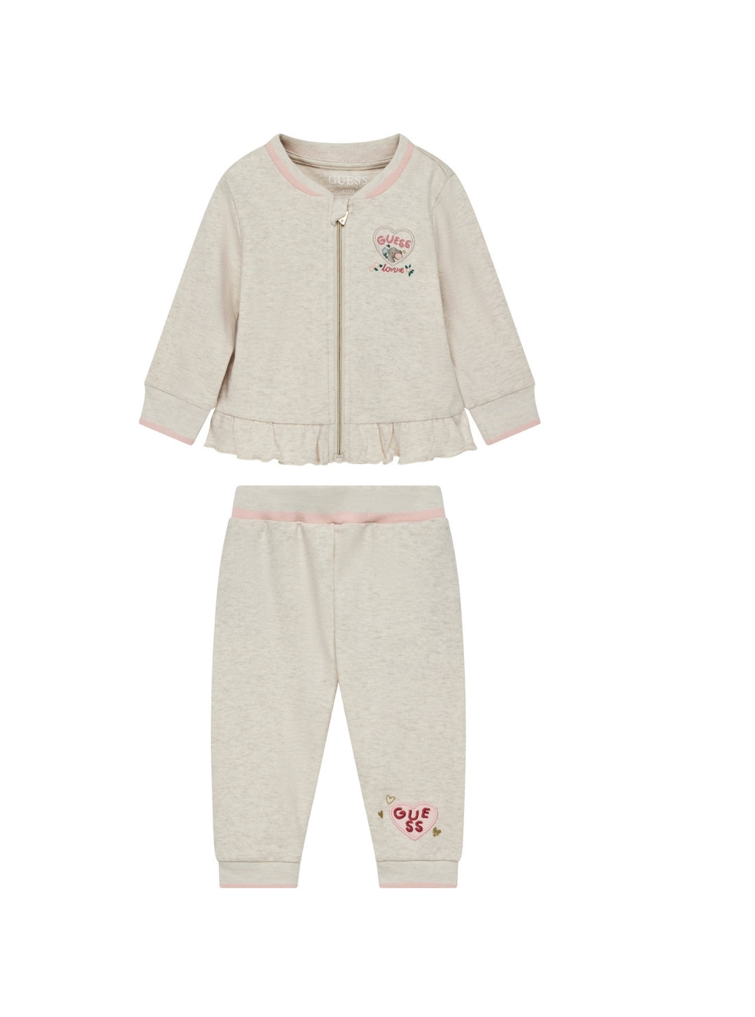 GUESS Kids Pink Multi 3-Piece Cotton Set (0-12m) S5YG05K6YW4 Front View