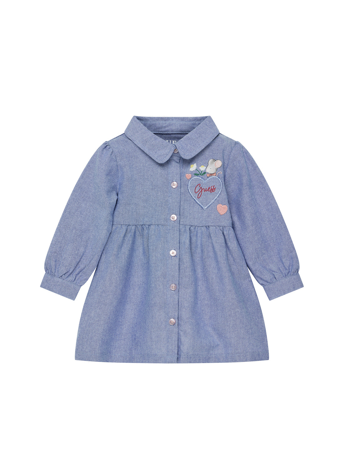 GUESS Kids Blue Long-Sleeve Dress Set (0-9m) S5YG07W9CL0O Front View_2