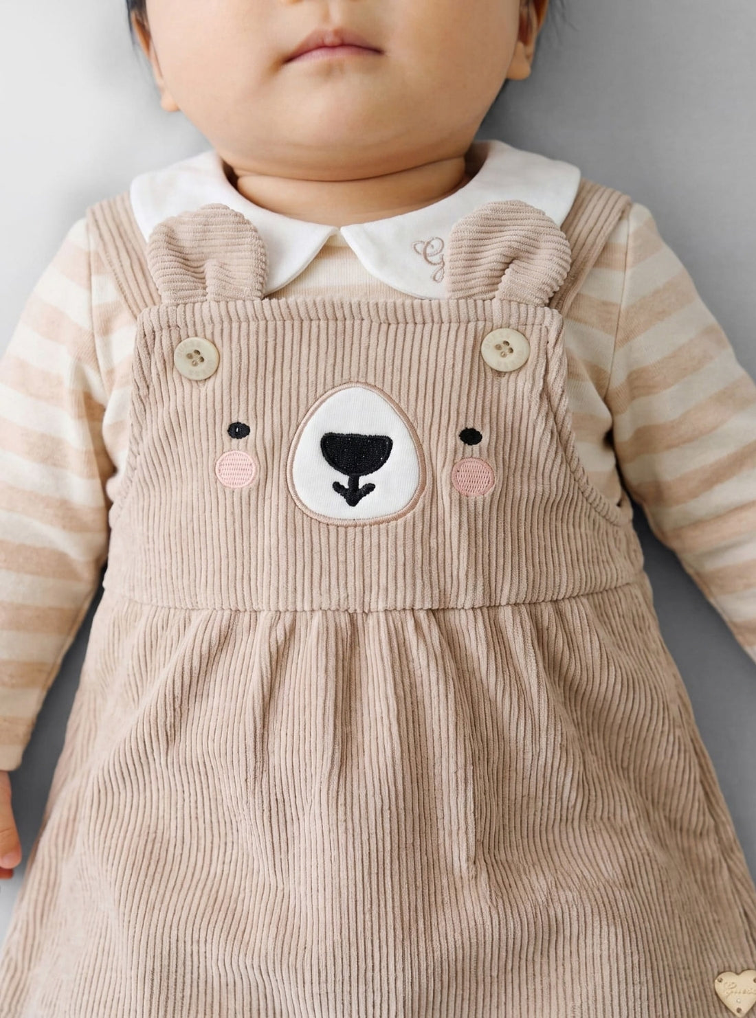 GUESS Kids Beige Bear Skirtall and Bodysuit Set (0-9m) S6BG11K6801 Model View1