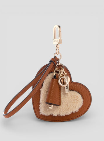 GUESS Accessories Brown Heart Keychain S7460106 Front View