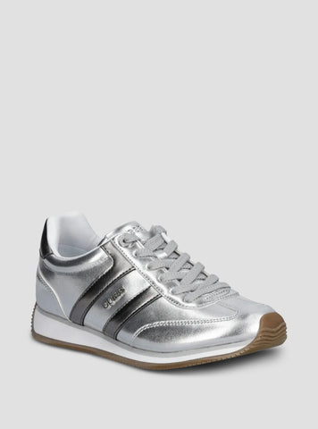 GUESS Womens Silver Saphia Sneakers SAPHIA Front Side View