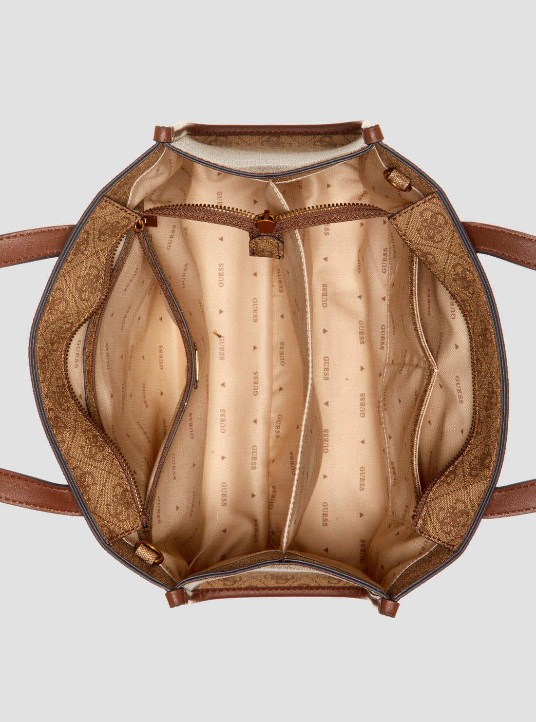 GUESS Women's Brown Logo Izzy Dual Tote Bag SB865422LGW Internal View