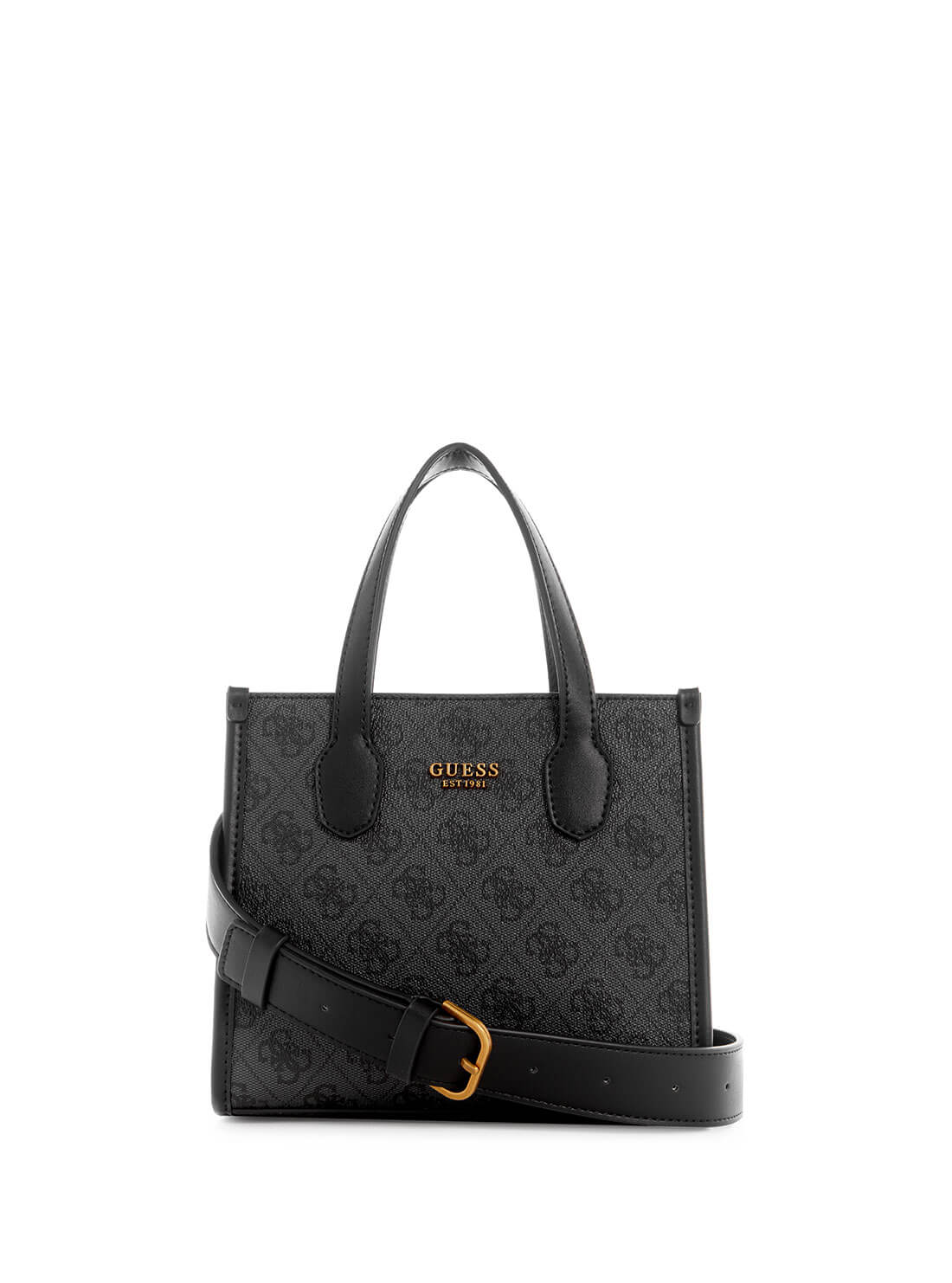 Black Silvana Dual Mini Tote Bag | GUESS Women's Handbags | front view