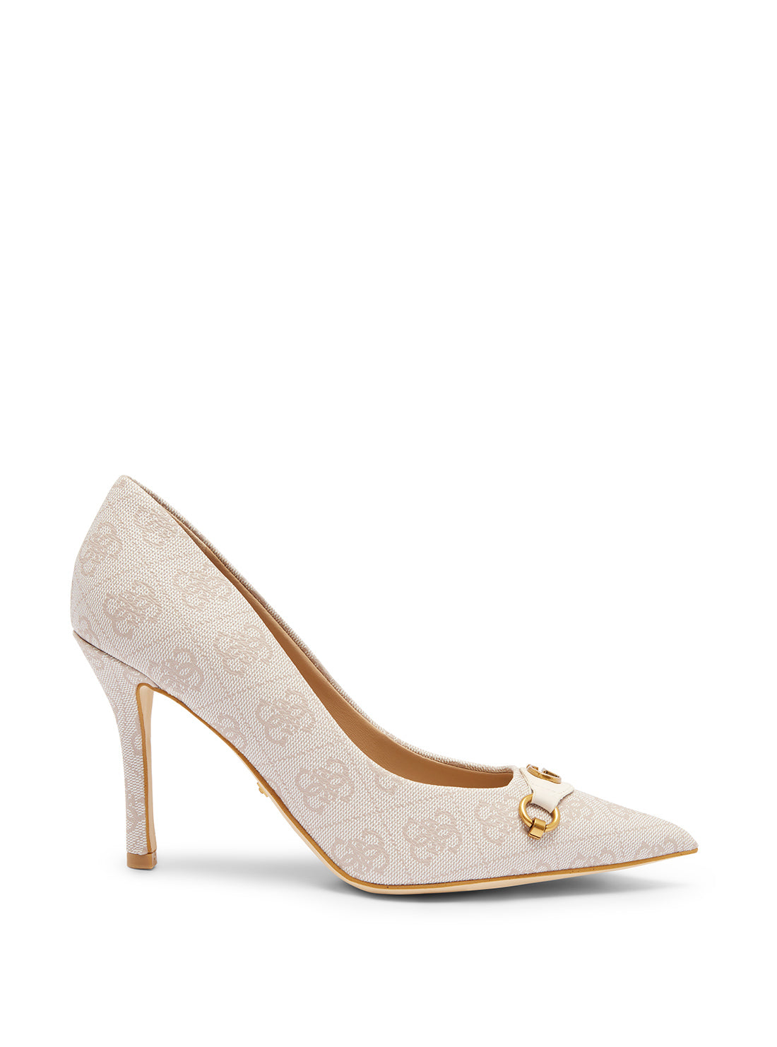 Beige Logo Scalee Stiletto Heels | GUESS