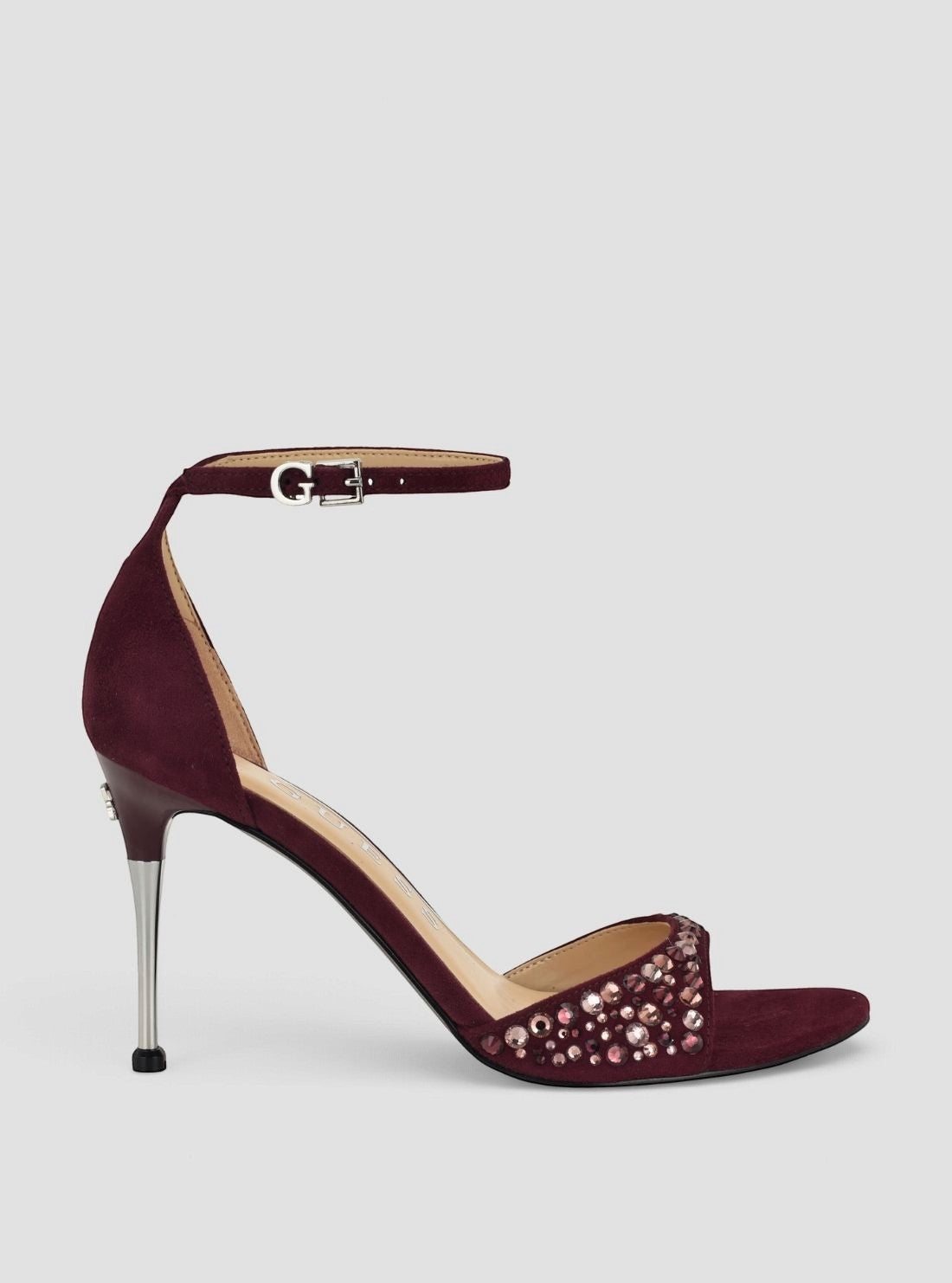 GUESS Footwear Dark Red Seenaa Heeled Sandals SEENAA Side View1