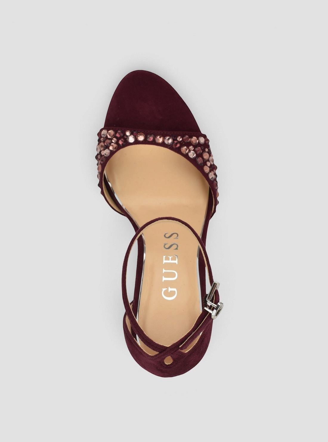 GUESS Footwear Dark Red Seenaa Heeled Sandals SEENAA Top View