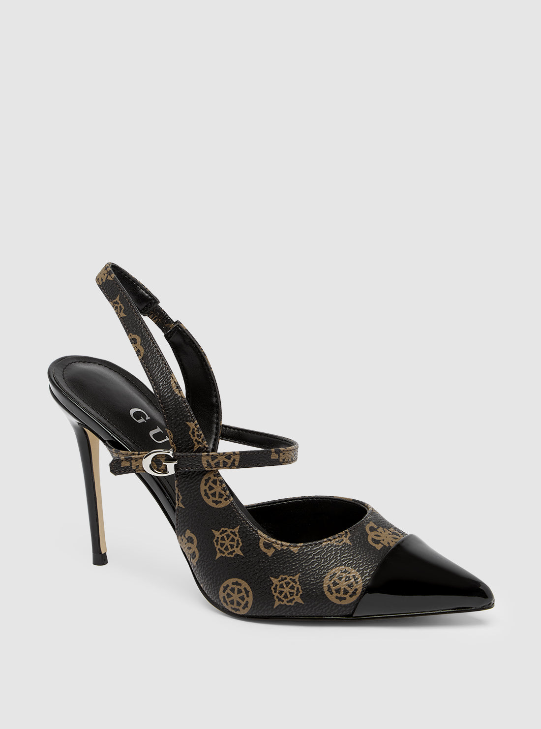 Black Brown Logo Serry Stilleto Heel