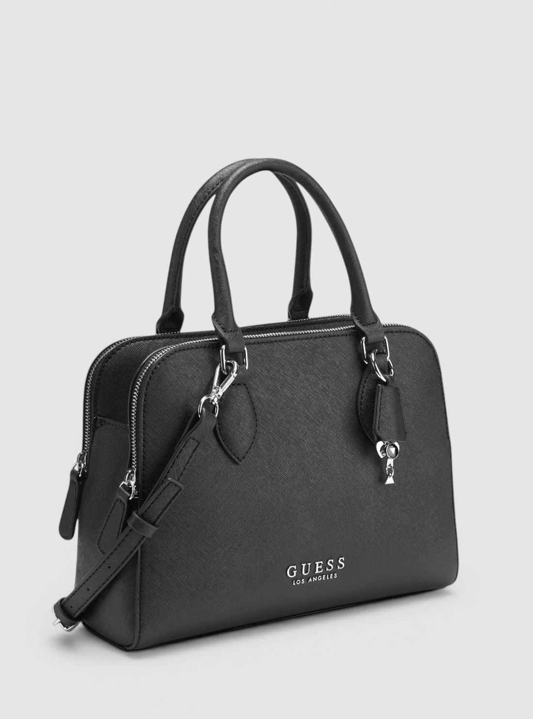 GUESS Womens Black Crimson Satchel Bag SF893006 Side View