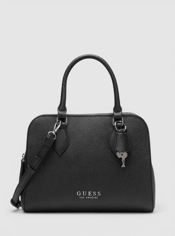 GUESS Womens Black Crimson Satchel Bag SF893006 Front View