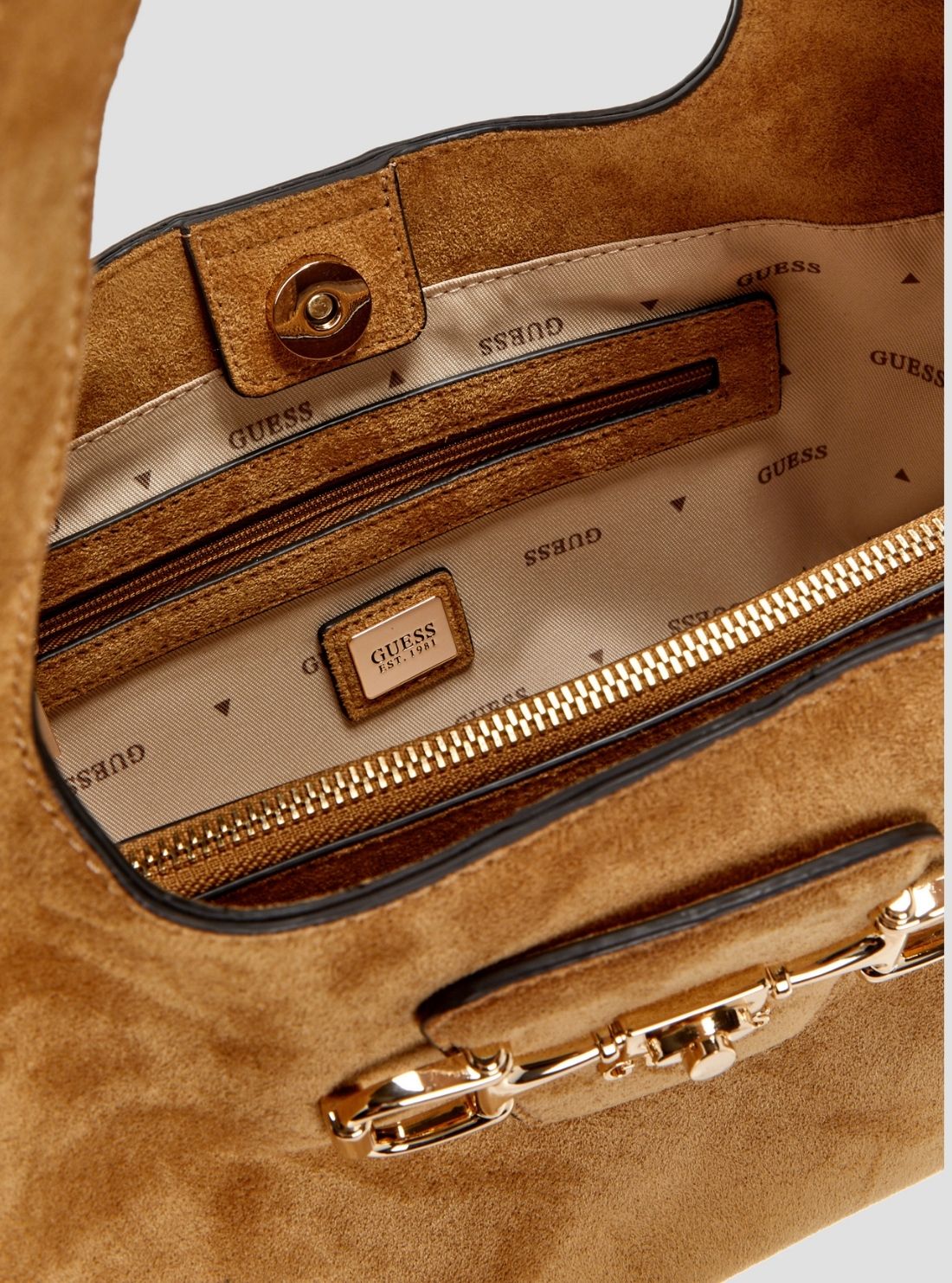 GUESS Womens Tan Sunset Small Hobo Bag SG231401 Detail View2