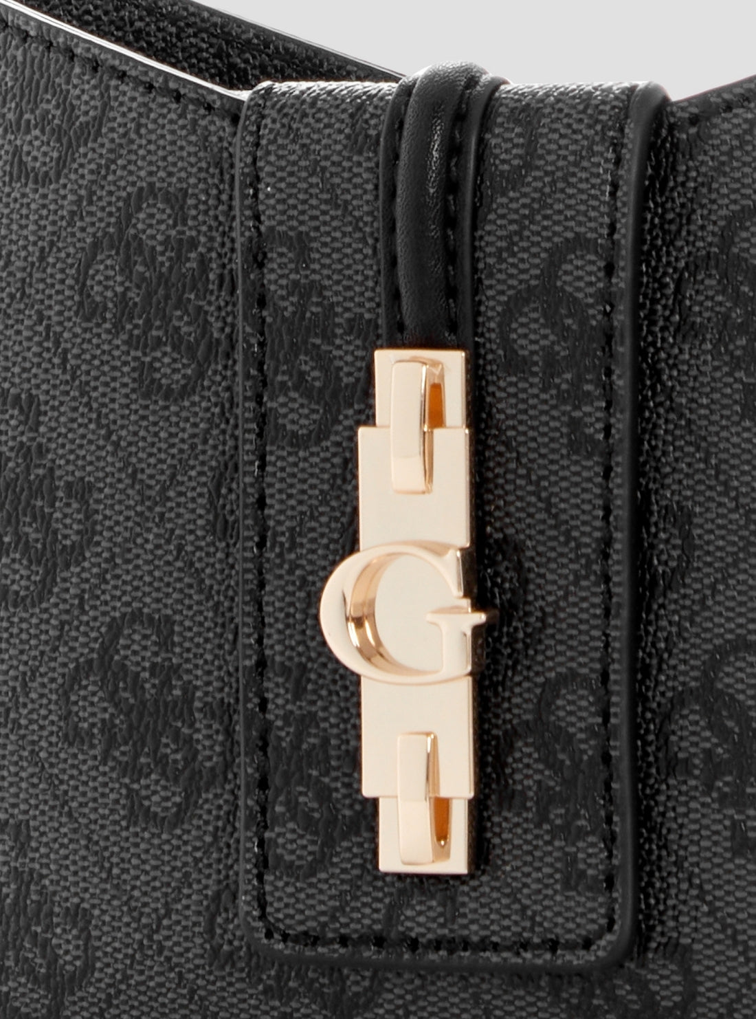 GUESS Womens Black Logo Yvonne Mini Curved Shoulder Bag SG237873 Detail View