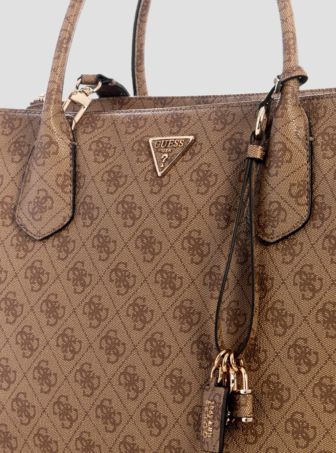 GUESS Womens Brown Logo Marissa Logo Tech Tote Bag SG248224 Detail View