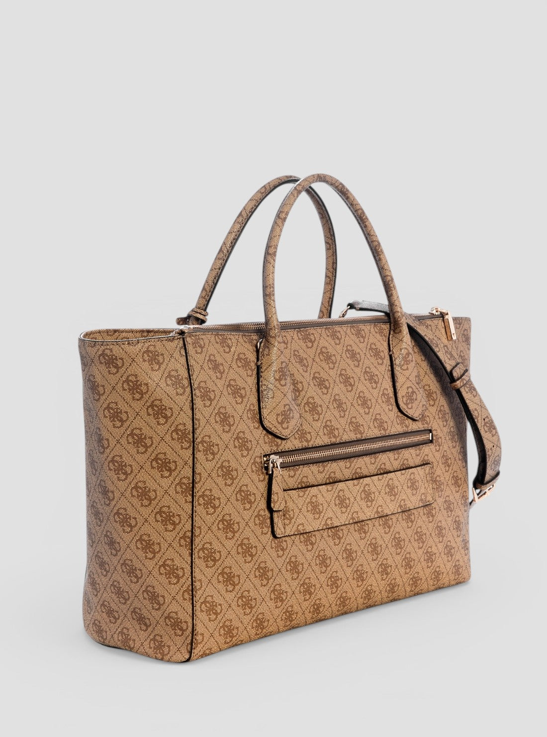 GUESS Womens Brown Logo Marissa Logo Tech Tote Bag SG248224 Side View