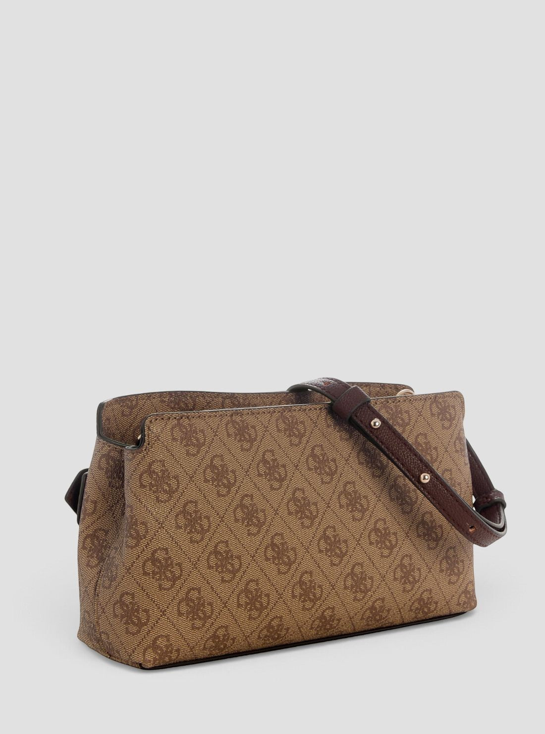 GUESS Womens Brown Logo Angie Crossbody Bag SG262412 back View
