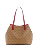 Brown Logo Vikky Tote Bag | GUESS Women's Handbags | front view