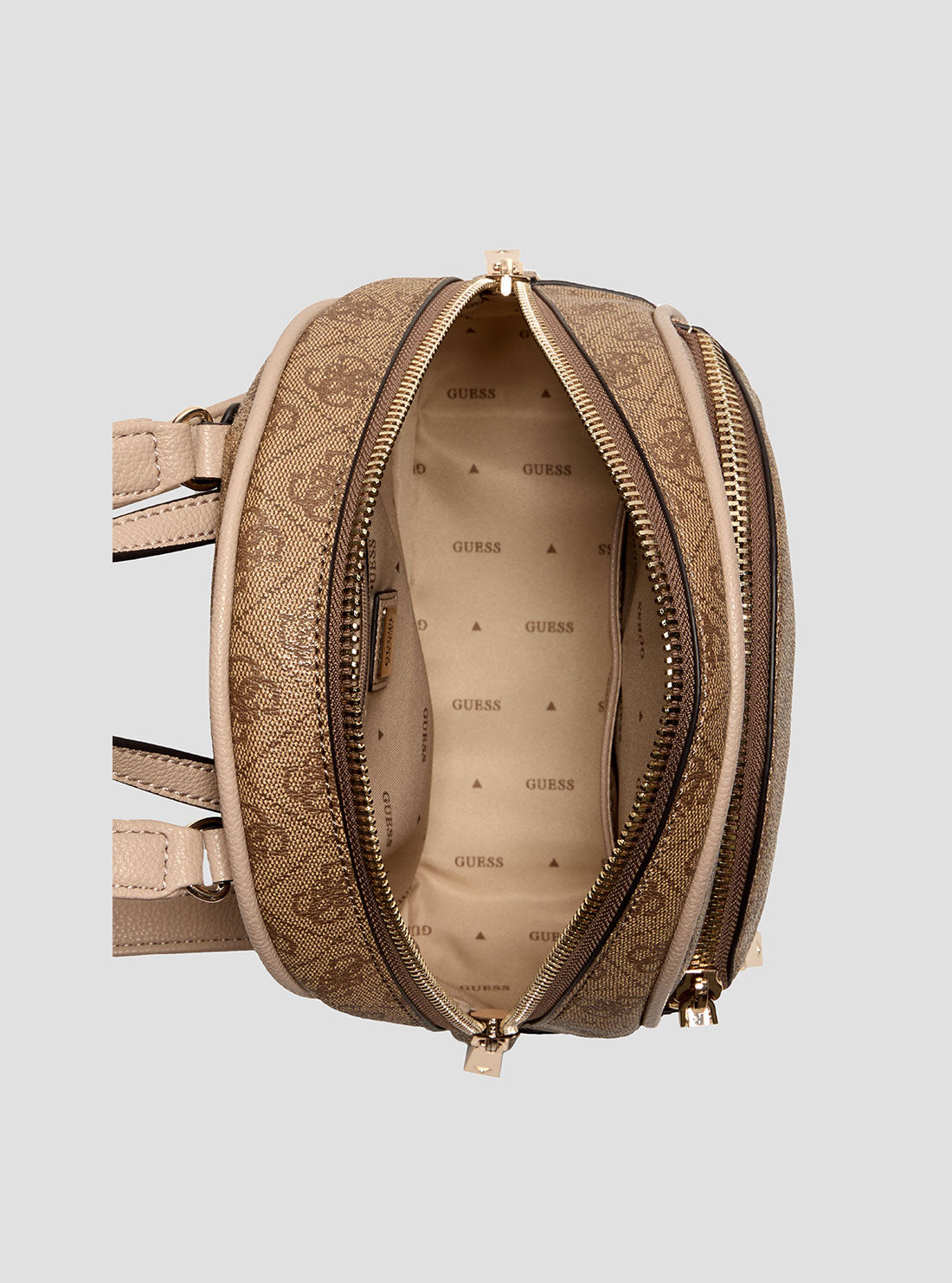 GUESS Womens Beige Logo Manhattan Backpack SG711832 Inside View