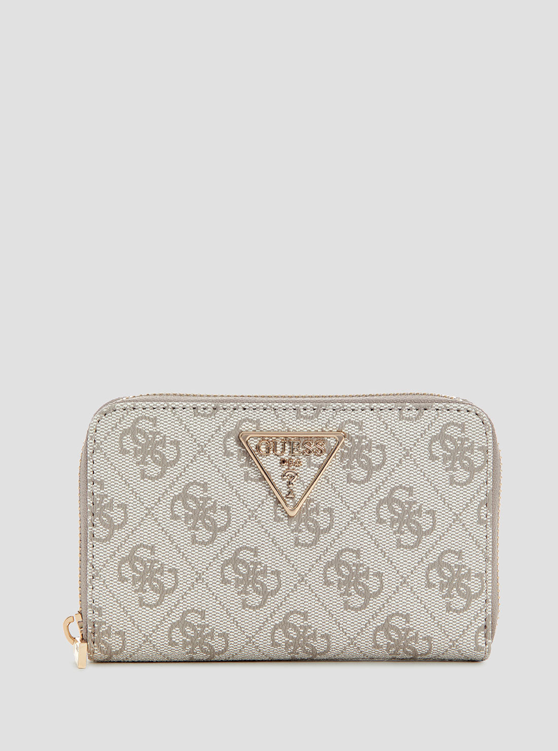 GUESS Womens Taupe Logo Laurel Medium Zip Around Wallet SG7459140 Front View