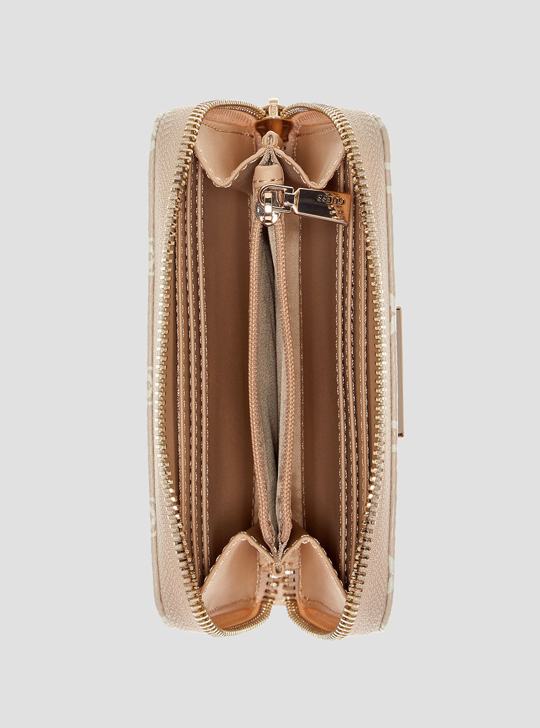 GUESS Womens Taupe Logo Laurel Medium Zip Around Wallet SG7459140 Inside View