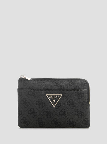 GUESS Womens Black Logo Laurel II Key Ring Pouch SG7459148 Front View
