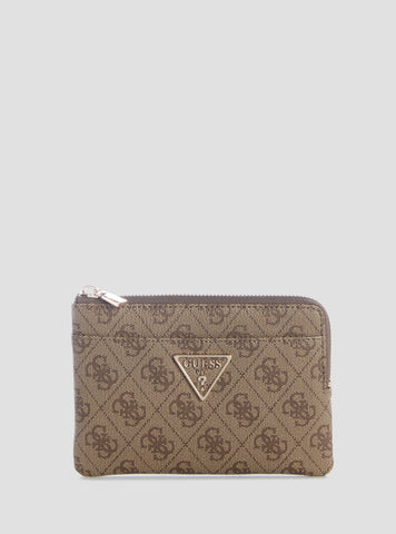 GUESS Womens Brown Logo Laurel II Key Ring Pouch SG7459148 Front View