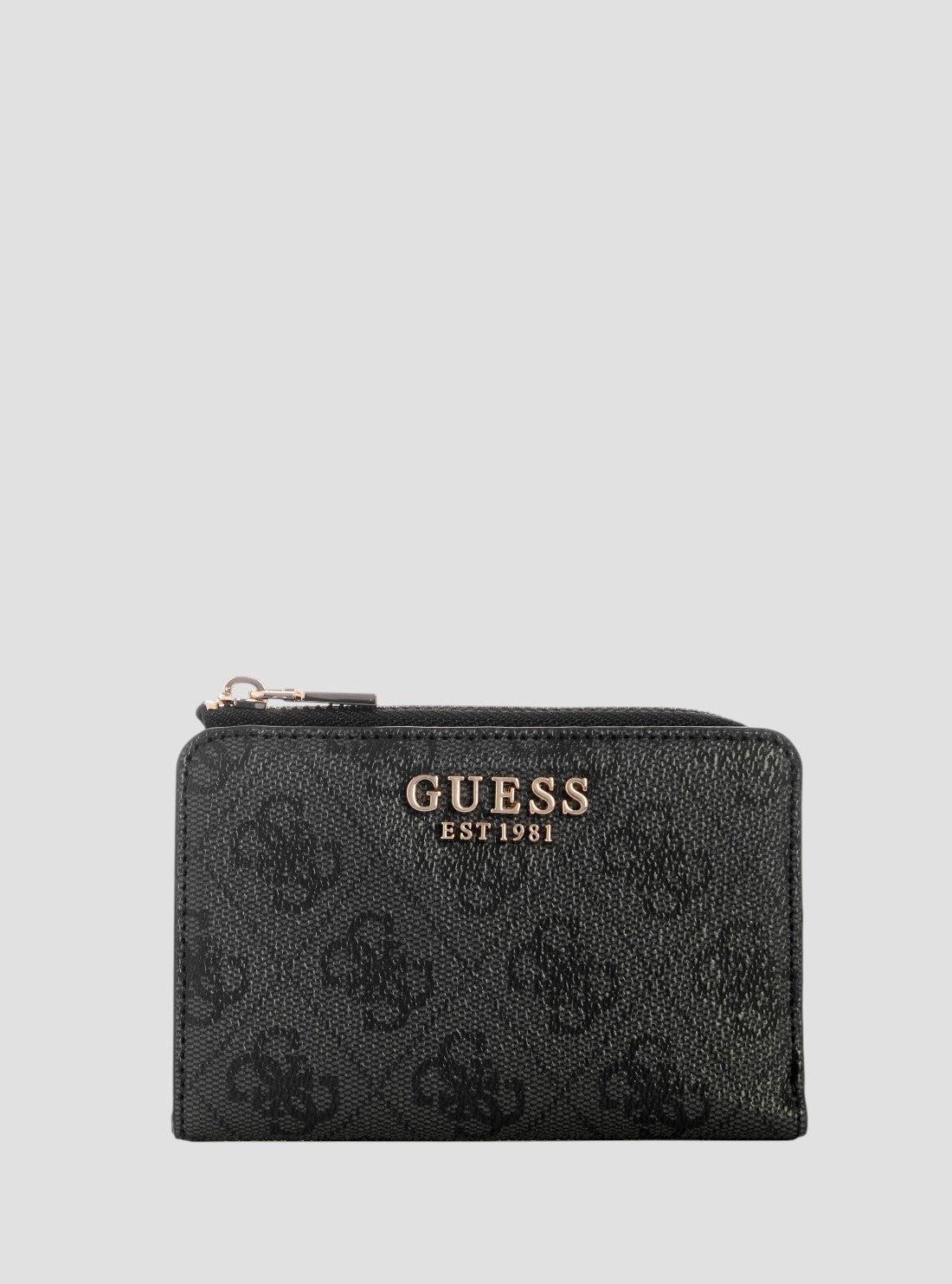 GUESS Womens Black Logo Laurel Zip Around Card Case SG7459156 Front View