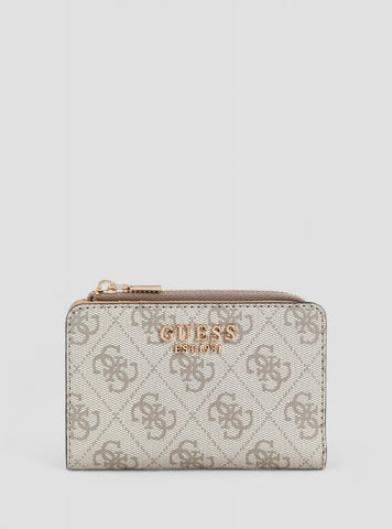GUESS Womens Grey Logo Laurel Zip Around Card Case SG7459156 Front View
