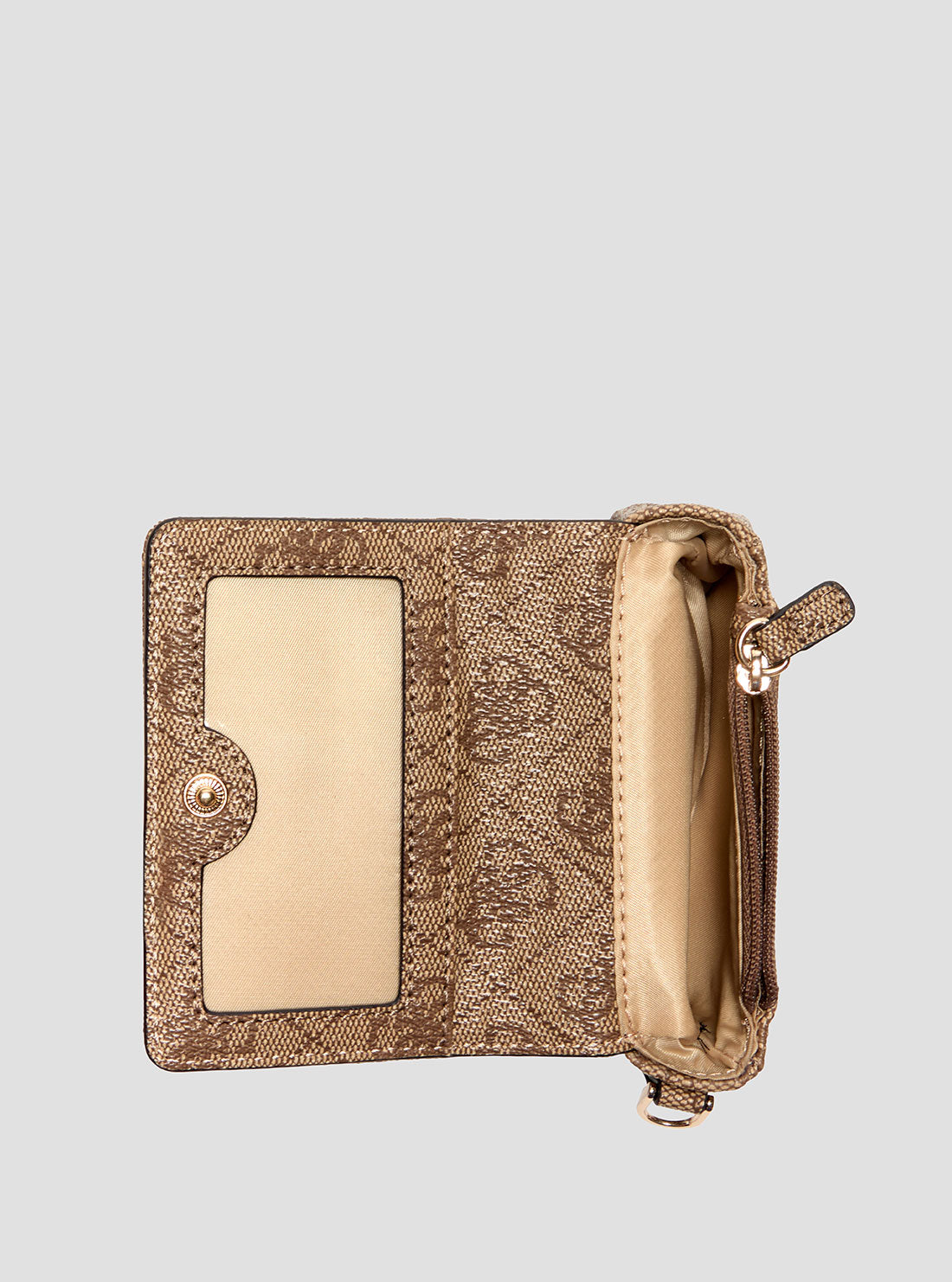 GUESS Womens Brown Logo Laurel Micro Mini Crossbody Wallet SG7459186 Inside View