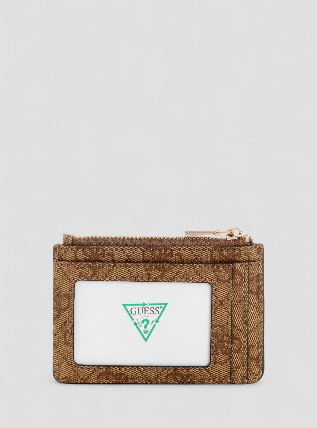 GUESS Womens Brown Logo Laurel Credit Card Case SG7459505 Back View