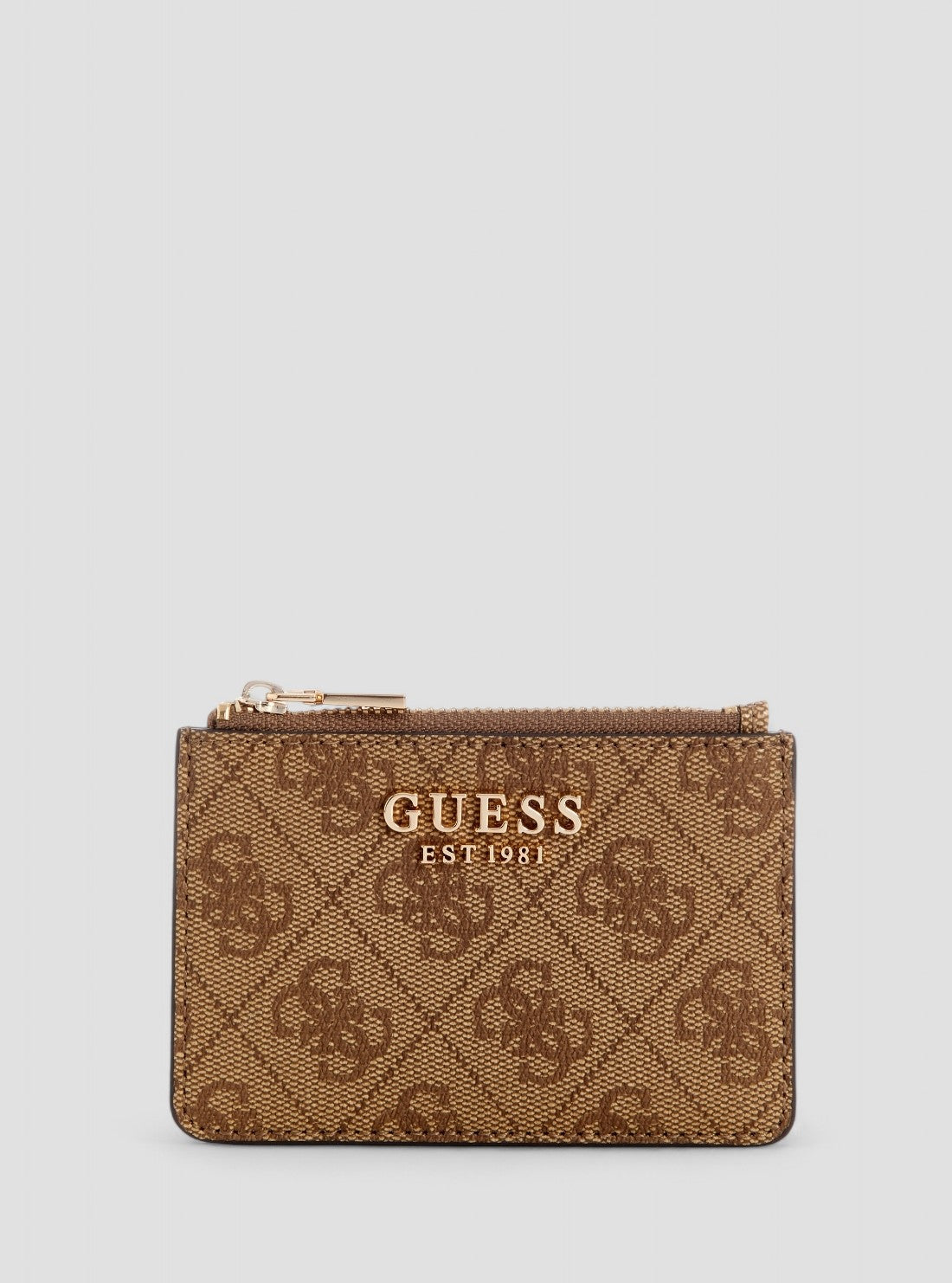 GUESS Womens Brown Logo Laurel Credit Card Case SG7459505 Front View