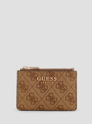 GUESS Womens Brown Logo Laurel Credit Card Case SG7459505 Front View