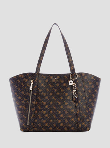 GUESS Women's Brown Logo Naya Tote Bag SG788124BRO Front View