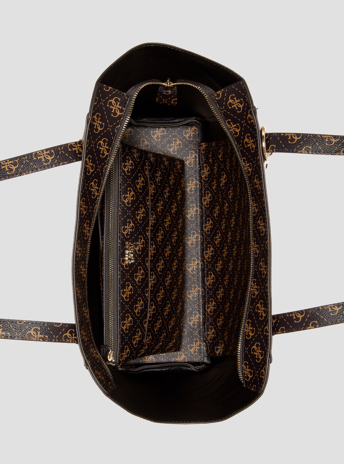 GUESS Women's Brown Logo Naya Tote Bag SG788124BRO Internal View