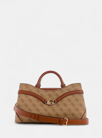 GUESS Womens Brown Logo Dea Girlfriend Satchel Bag SG799306 Front View