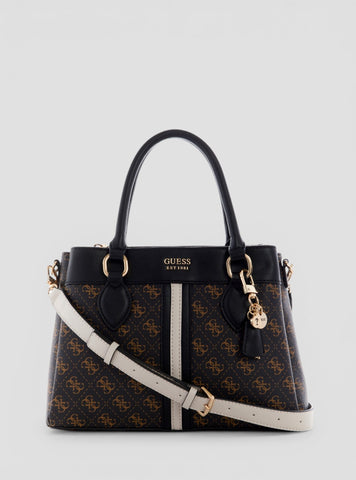 GUESS Womens Brown Multi Kasinta III Compartment Satchel Bag SG840506 Front View