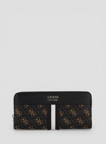 GUESS Womens Brown Multi Kasinta Large Zip Around Wallet SG8405146 Front View