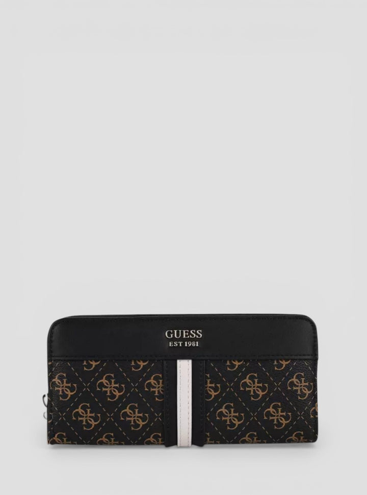 GUESS Womens Brown Multi Kasinta Large Zip Around Wallet SG8405146 Front View