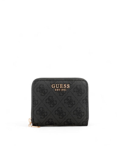 Black Logo Laurel Small Wallet