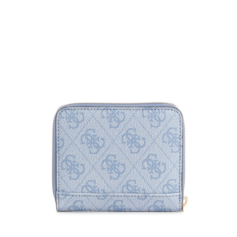 Blue Laurel Small Zip Around Wallet